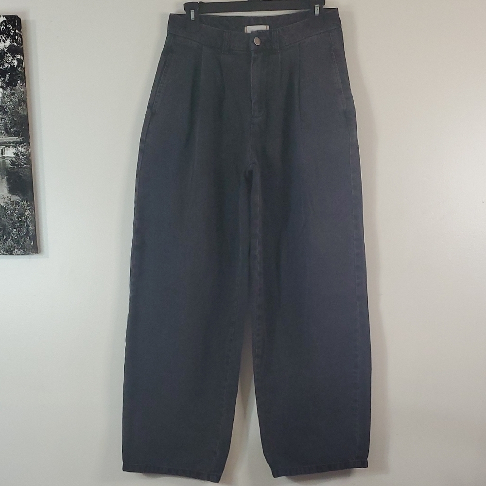 BDG Baggy Balloon Leg Pleated Jeans Size 25 Womens Washed Black